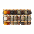 Meal Prep Spice Rack with 20 Glass Jars – Magnetic Wall-Mounted Herb Organizer