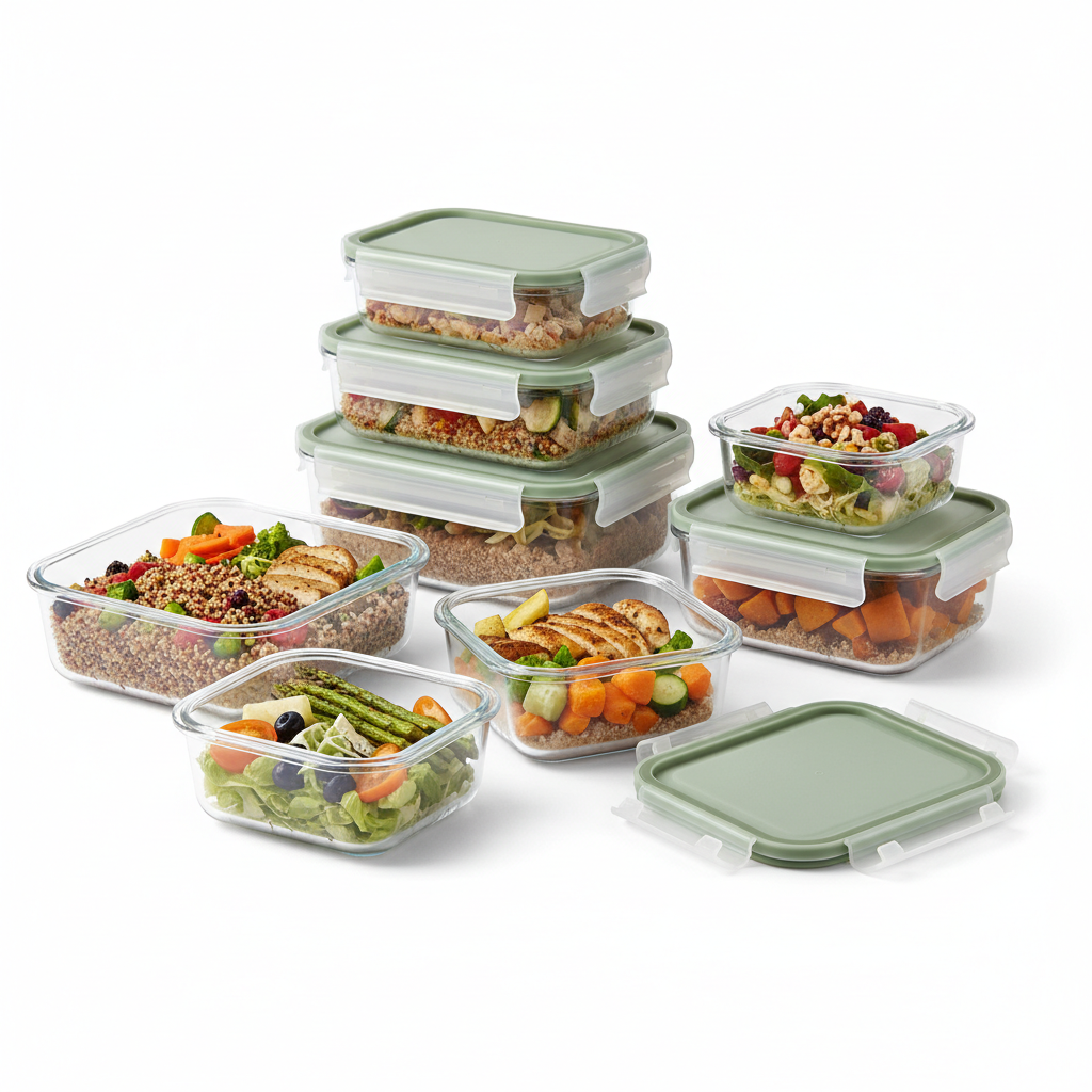 Meal Prep Glass Containers Set – 10-Piece Airtight Food Storage System